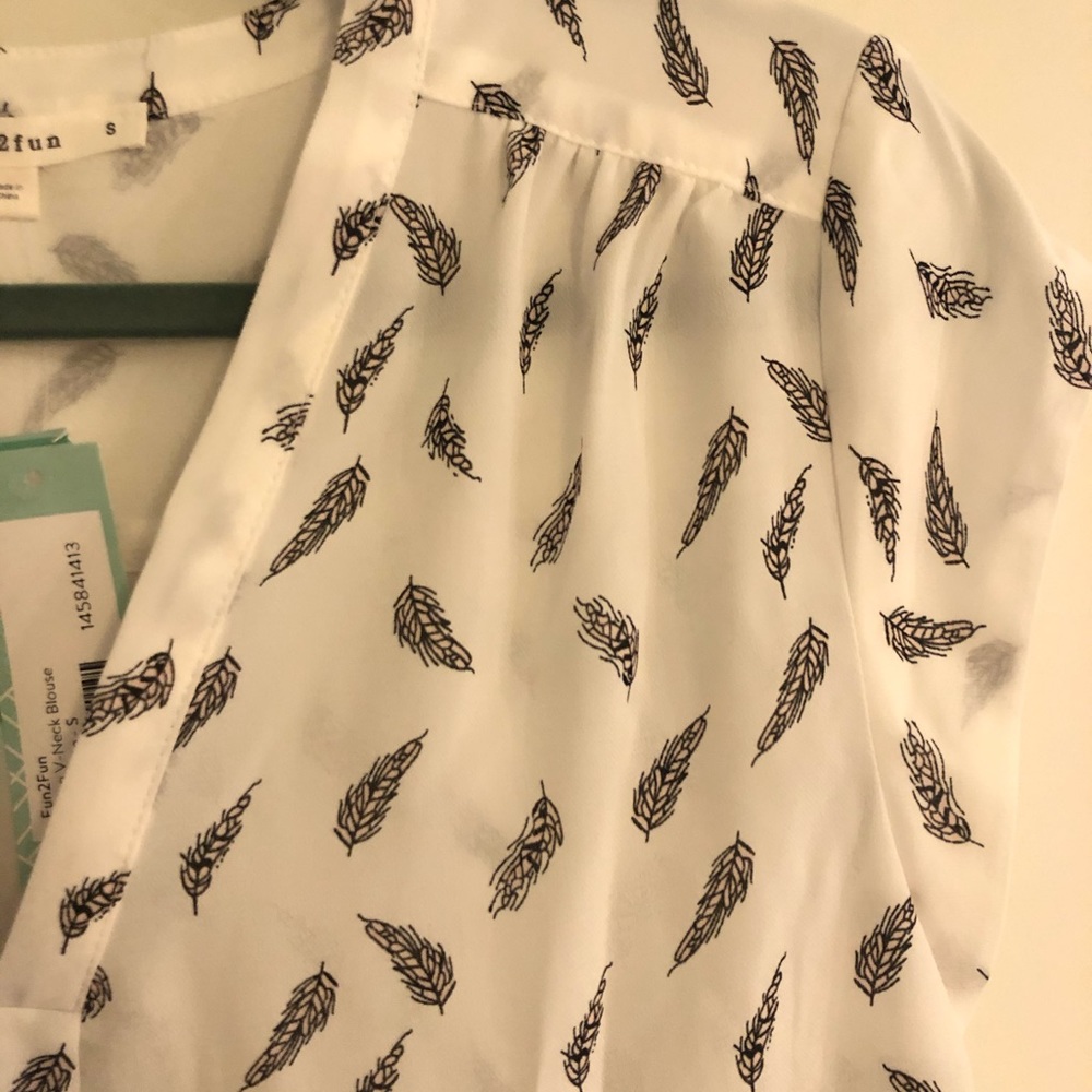 White feather blouse - Small